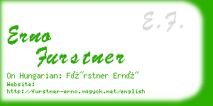 erno furstner business card
